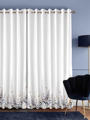 Sara Miller White 100% Cotton Wisteria Made to Measure Curtains - Image 2 of 9