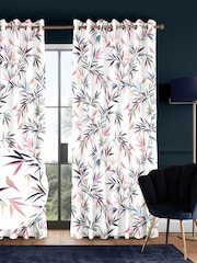 Sara Miller White 100% Cotton Bamboo Made to Measure Curtains - Image 1 of 9