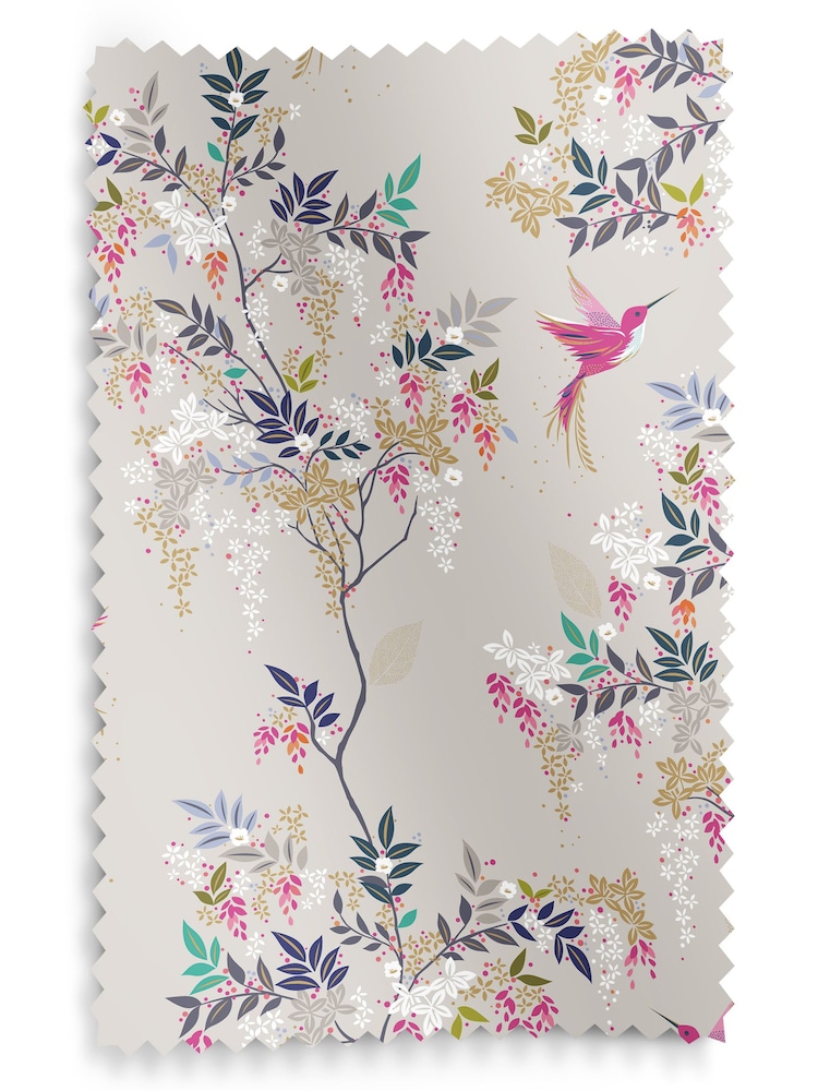 Sara Miller Oyster Hummingbird Made to Measure Curtains - Image 9 of 9