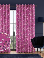 Sara Miller Purple 100% Cotton Butterflies & Trellis Made to Measure Curtains - Image 1 of 9