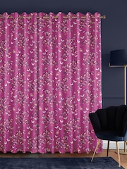Sara Miller Purple 100% Cotton Butterflies & Trellis Made to Measure Curtains - Image 2 of 9