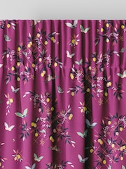 Sara Miller Purple 100% Cotton Butterflies & Trellis Made to Measure Curtains - Image 6 of 9