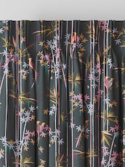 Sara Miller Dark Green Linear Made to Measure Curtains - Image 5 of 9