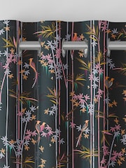 Sara Miller Dark Green Linear Made to Measure Curtains - Image 7 of 9