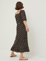 FatFace Black/Gold Adele Midi Dress - Image 2 of 5