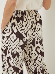 FatFace Brown Bold Ikat Isla Wide Leg Trousers - Image 4 of 5