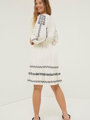 FatFace Natural Devin Embroidered Dress - Image 2 of 6