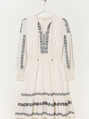 FatFace Natural Devin Embroidered Dress - Image 6 of 6