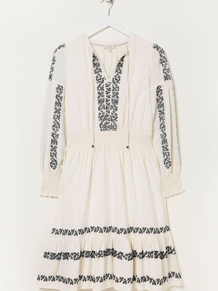 FatFace Natural Devin Embroidered Dress - Image 6 of 6 FatFace Natural Devin Embroidered Dress - Image 6 of 6