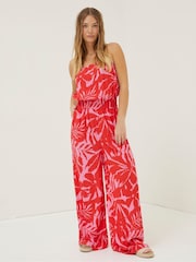 FatFace Red Bennie Ikat Jumpsuit - Image 1 of 4
