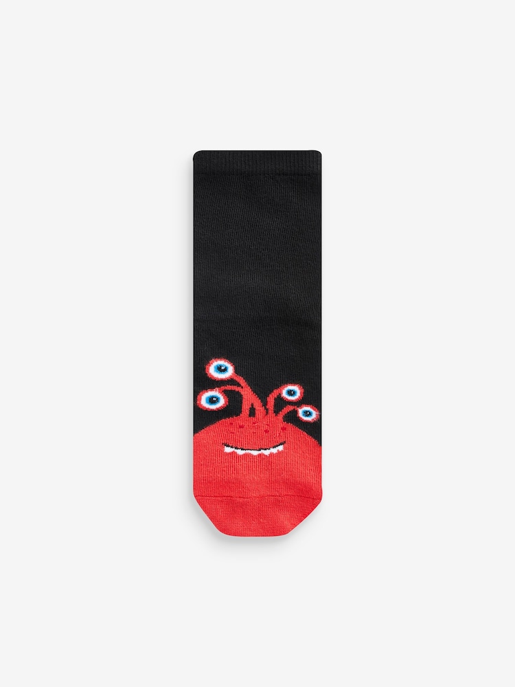 Black/Bright Monsters Cotton Rich Socks 10 Pack - Image 2 of 11