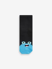Black/Bright Monsters Cotton Rich Socks 10 Pack - Image 7 of 11
