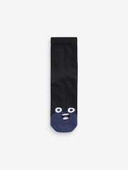 Black/Blues Monsters Cotton Rich Cushioned Socks 7 Pack - Image 5 of 8