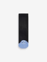 Black/Blues Monsters Cotton Rich Cushioned Socks 7 Pack - Image 8 of 8