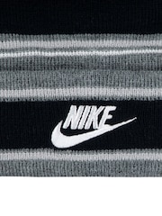Nike Grey Kids Multi Stripe Beanie Hat and Gloves Set - Image 4 of 4
