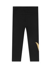 Nike Black/Gold Little Kids Shine Leggings - Image 2 of 3