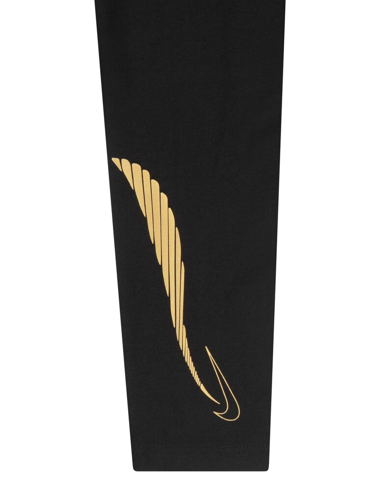 Nike Black/Gold Little Kids Shine Leggings - Image 3 of 3