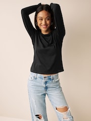 Black The Everyday Crew Neck Long Sleeve Top - Image 1 of 6