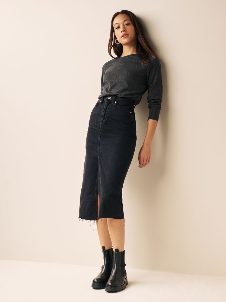 Charcoal Grey The Everyday Crew Neck Long Sleeve Top - Image 2 of 5