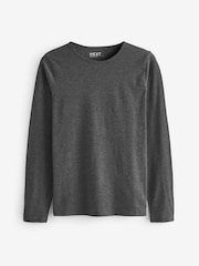 Charcoal Grey The Everyday Crew Neck Long Sleeve Top - Image 4 of 5