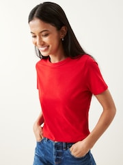 Red Essential Pure Cotton Short Sleeve Crew Neck T-Shirt - Image 1 of 6
