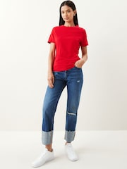 Red Essential Pure Cotton Short Sleeve Crew Neck T-Shirt - Image 2 of 6