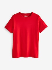 Red Essential Pure Cotton Short Sleeve Crew Neck T-Shirt - Image 5 of 6