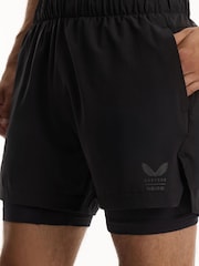 Reiss Black 2 In 1 Short Reiss | Castore 2-in-1 Technical Training Shorts - Image 1 of 10