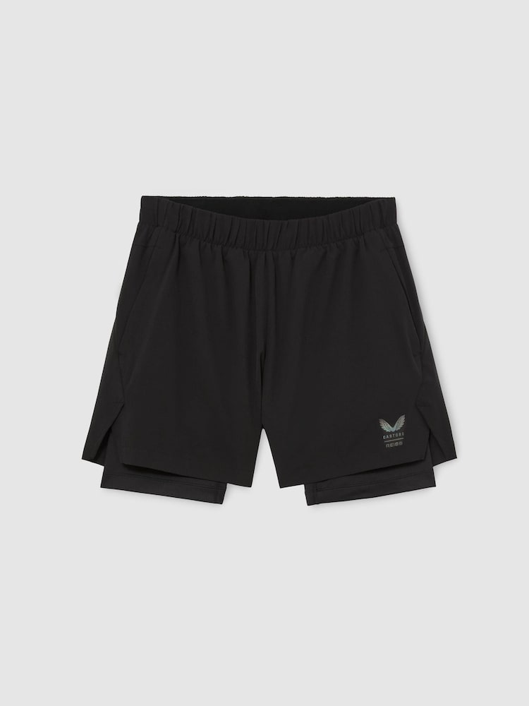 Reiss Black 2 In 1 Short Reiss | Castore 2-in-1 Technical Training Shorts - Image 2 of 10 Reiss Black 2 In 1 Short Reiss | Castore 2-in-1 Technical Training Shorts - Image 2 of 10