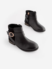 Black Wide Fit (G) Leather Ankle Boots - Image 11 of 11