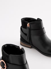 Black Wide Fit (G) Leather Ankle Boots - Image 4 of 11