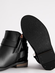 Black Wide Fit (G) Leather Ankle Boots - Image 5 of 11