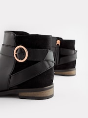 Black Wide Fit (G) Leather Ankle Boots - Image 6 of 11