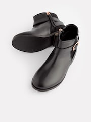 Black Wide Fit (G) Leather Ankle Boots - Image 8 of 11