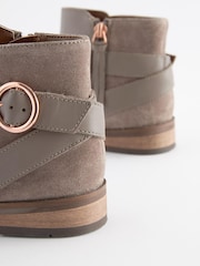 Neutral Brown Wide Fit (G) Leather Ankle Boots - Image 4 of 5