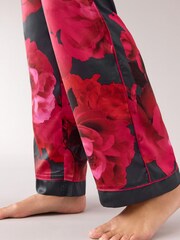 B by Ted Baker Teal Blue Floral Satin Button Through Pyjamas Set - Image 10 of 14