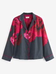 B by Ted Baker Teal Blue Floral Satin Button Through Pyjamas Set - Image 12 of 14