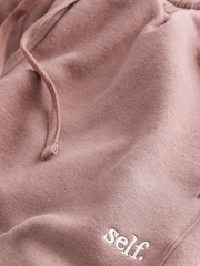 self. Mauve Purple Cotton Blend Cuffed Joggers - Image 1 of 3