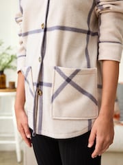 Neutral Check Fleece Shacket - Image 6 of 8