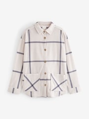 Neutral Check Fleece Shacket - Image 7 of 8