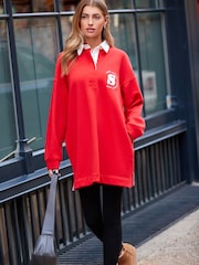 self. Red Rugby Sweat Top - Image 2 of 8