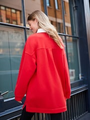 self. Red Rugby Sweat Top - Image 5 of 8