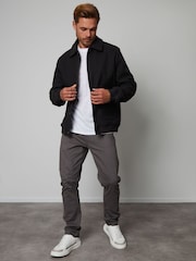 Threadbare Black Collared Bomber Style Shacket - Image 3 of 4