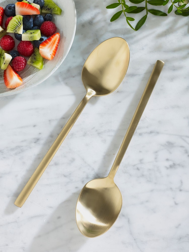 Gold 2 Piece Serve Spoon Valencia Stainless Steel Serve Spoon Set - Image 1 of 3
