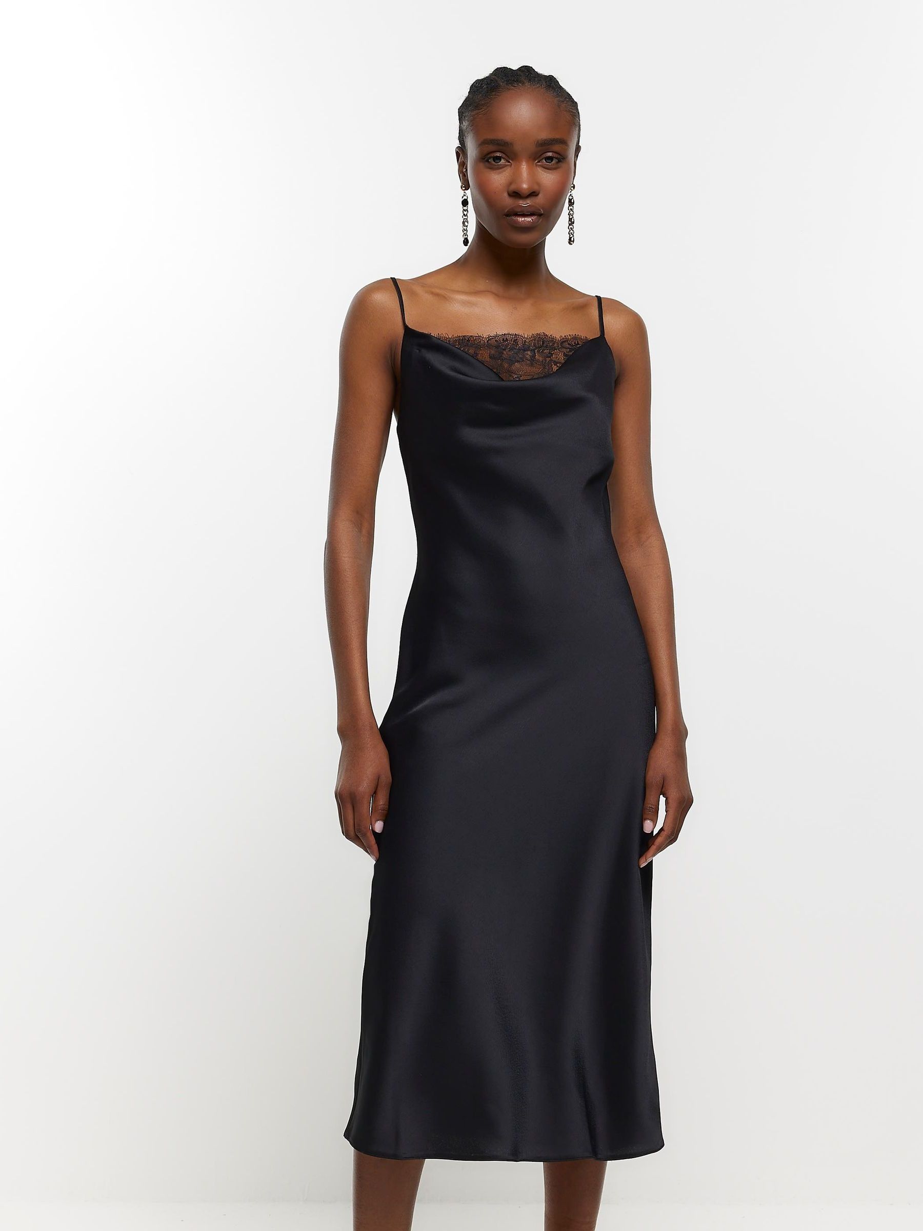 River island black lace dress top