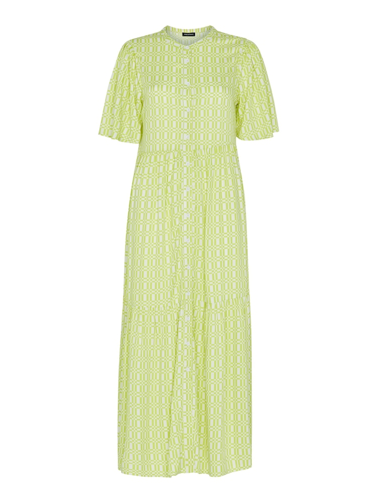 Whistles Green Link Check Trapeze Dress - Image 1 of 4