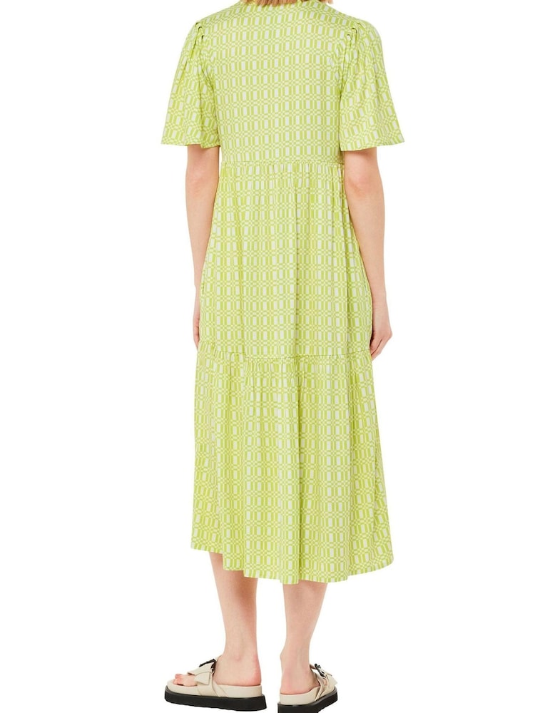 Whistles Green Link Check Trapeze Dress - Image 2 of 4