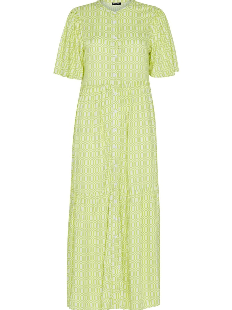 Whistles Green Link Check Trapeze Dress - Image 4 of 4