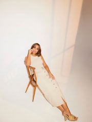 F&F FW Bridge Octavia Neutral Denim Midi Skirt - Image 5 of 7