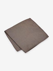 Bronze Brown Metallic Thread Slim Party Tie And Pocket Square Set - Image 2 of 4